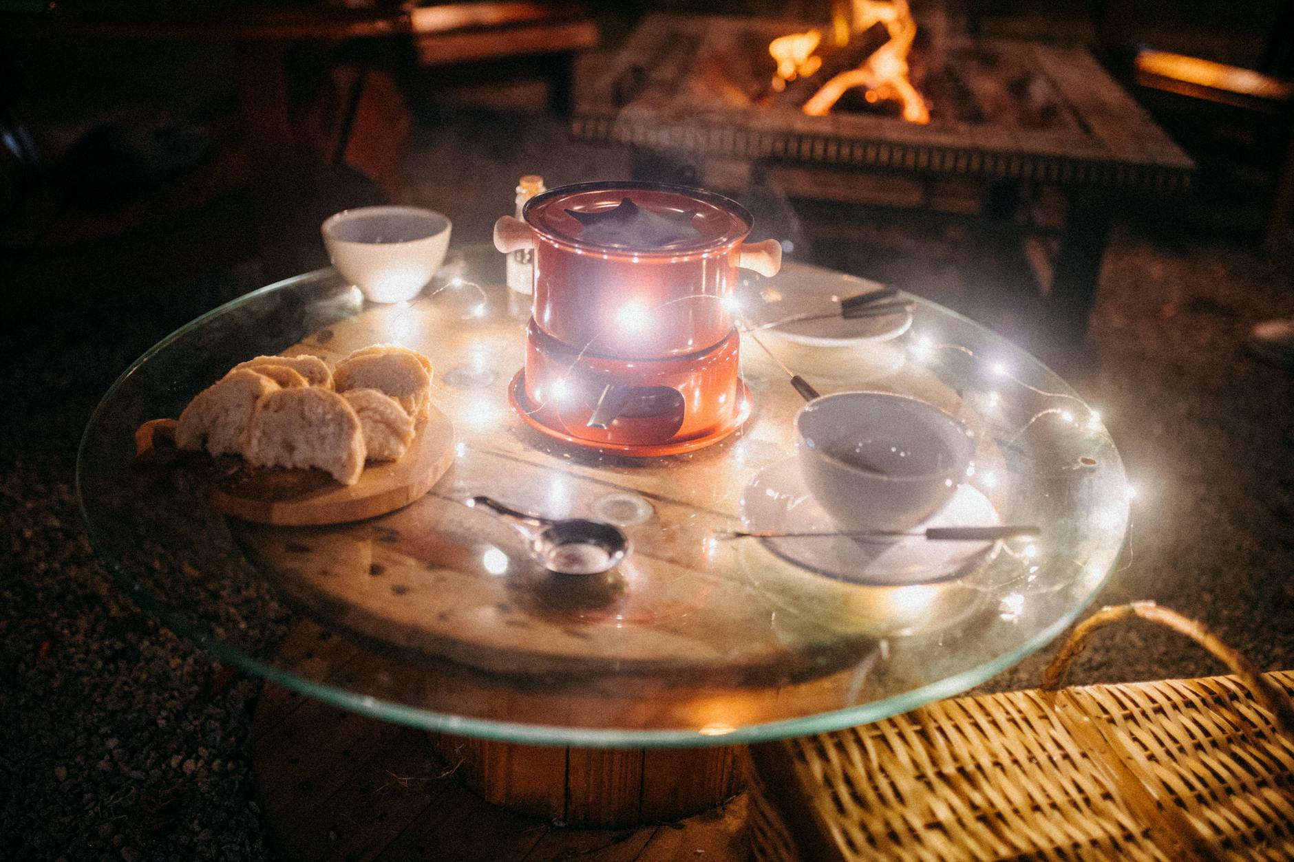 mountain hut fondue romantic