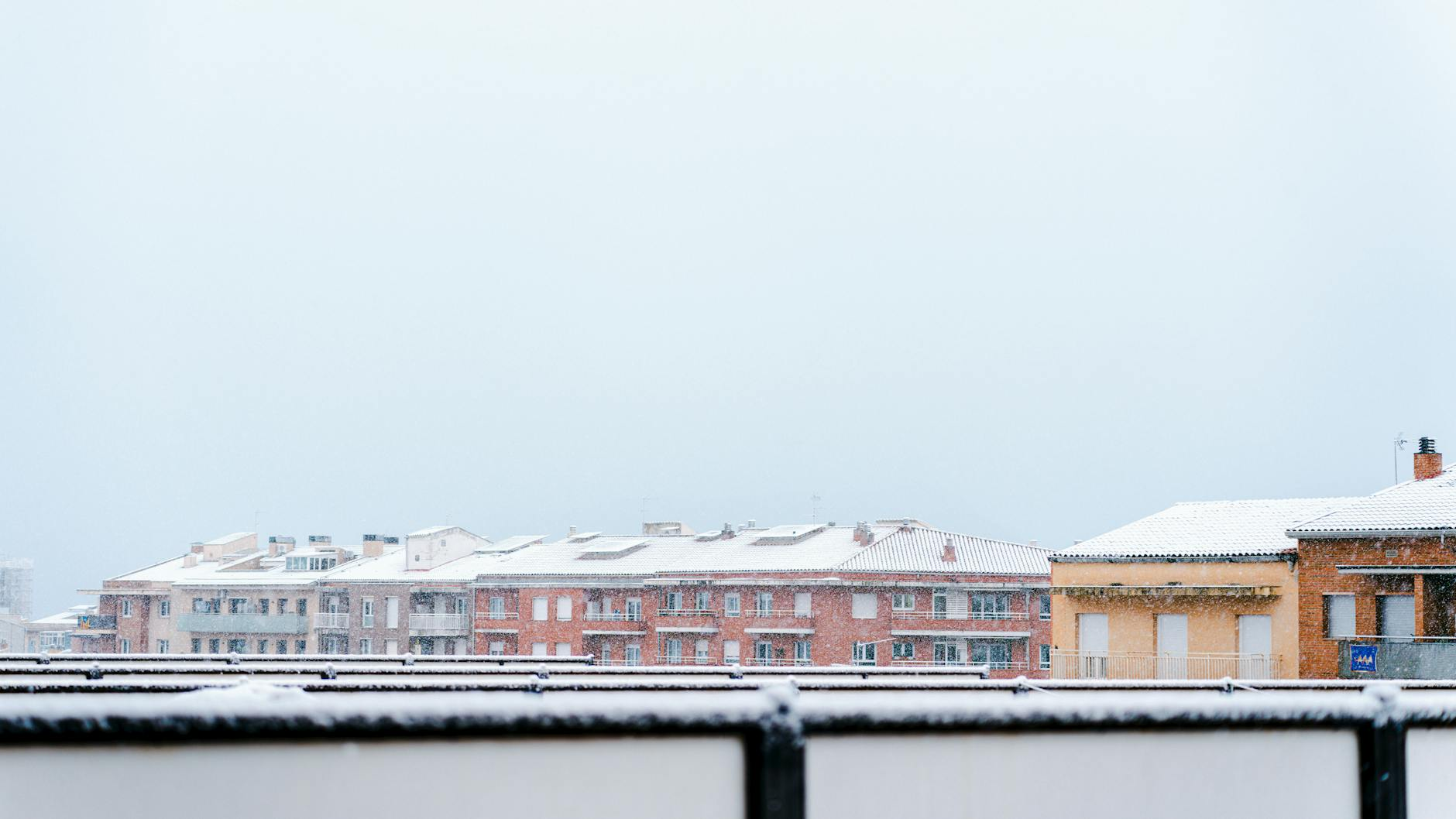 winter rooftop drink snow
