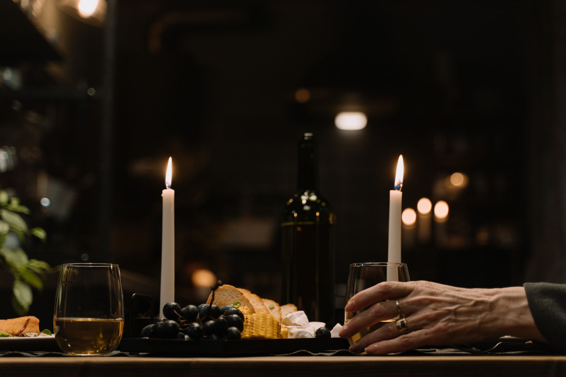intimate candlelight dinner