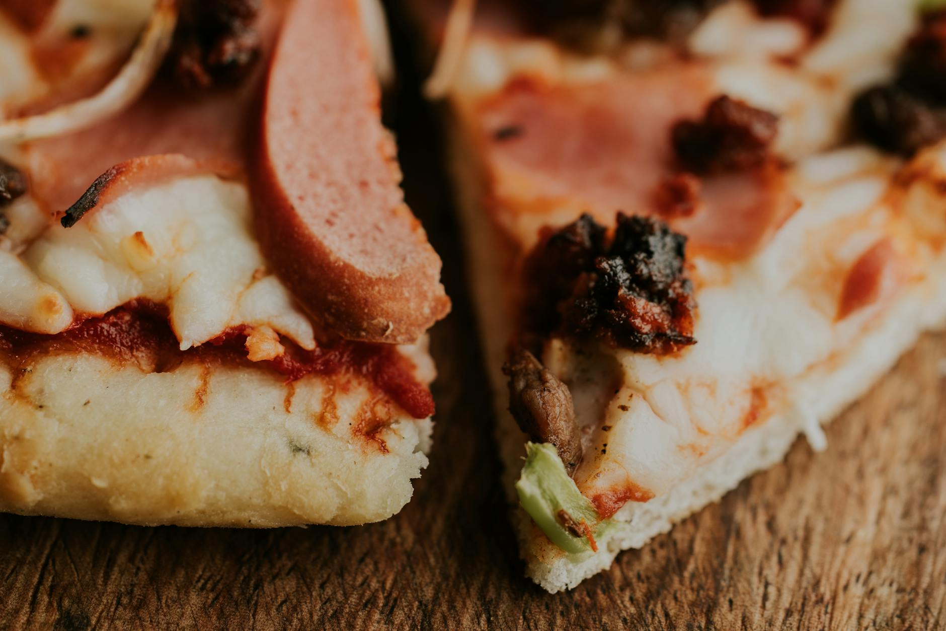 vegan sausage slice