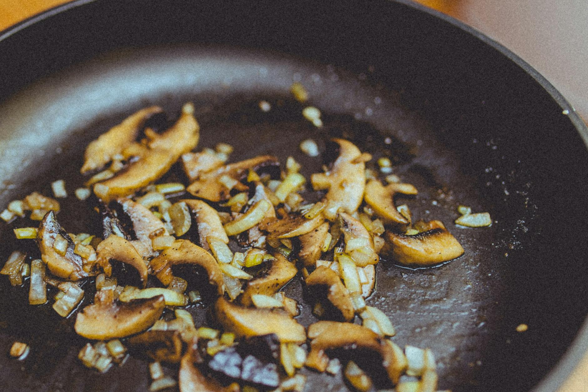 frying vegan schnitzel pan