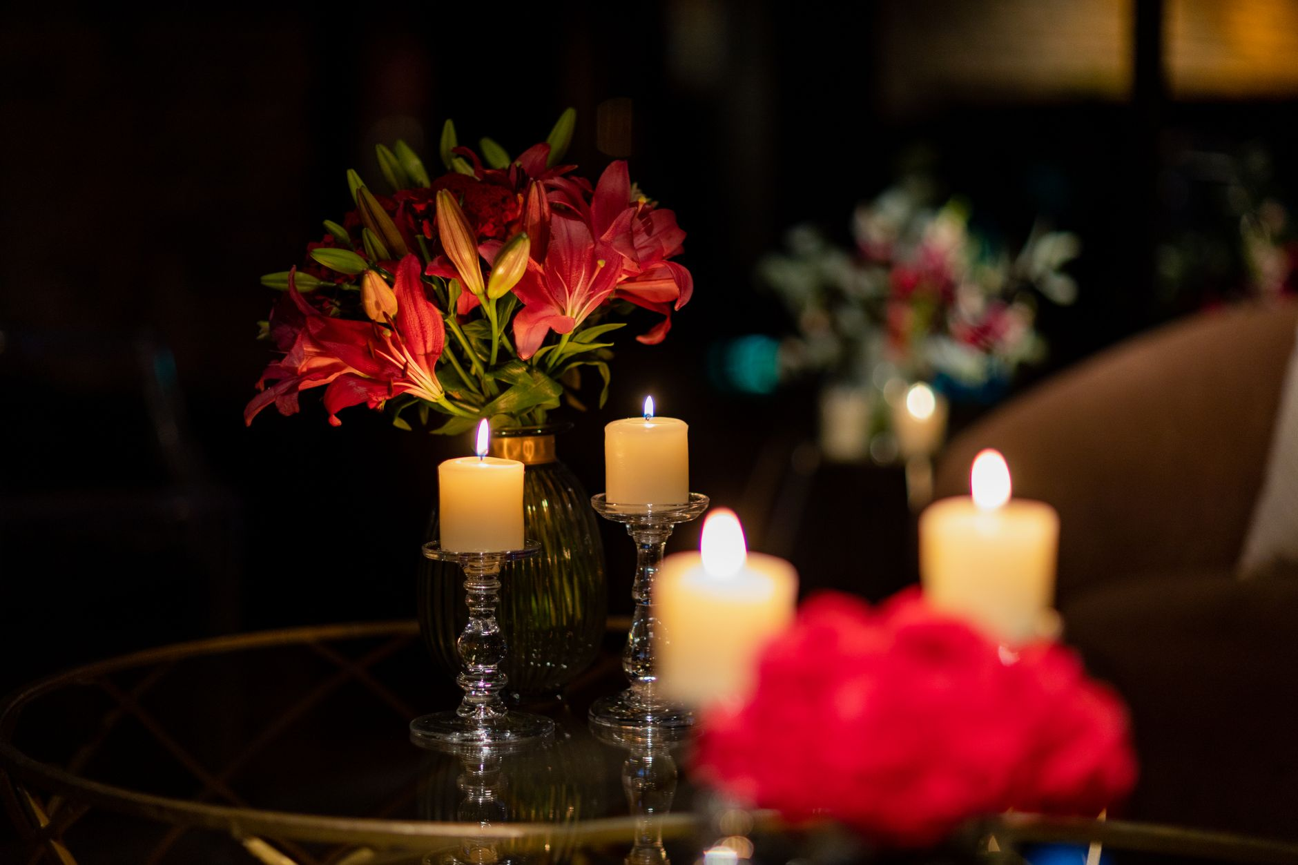 intimate candlelight dinner