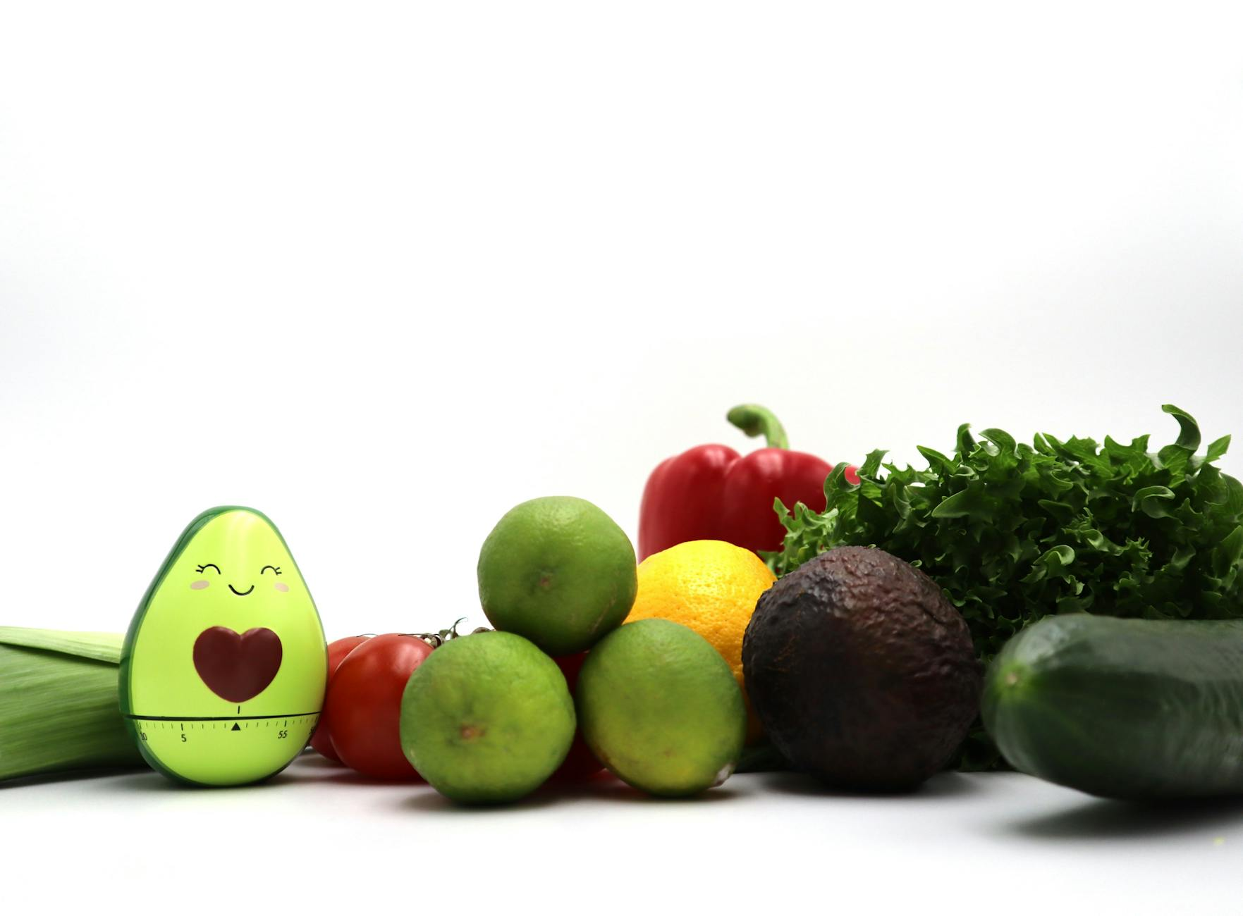 kitchen timer and food