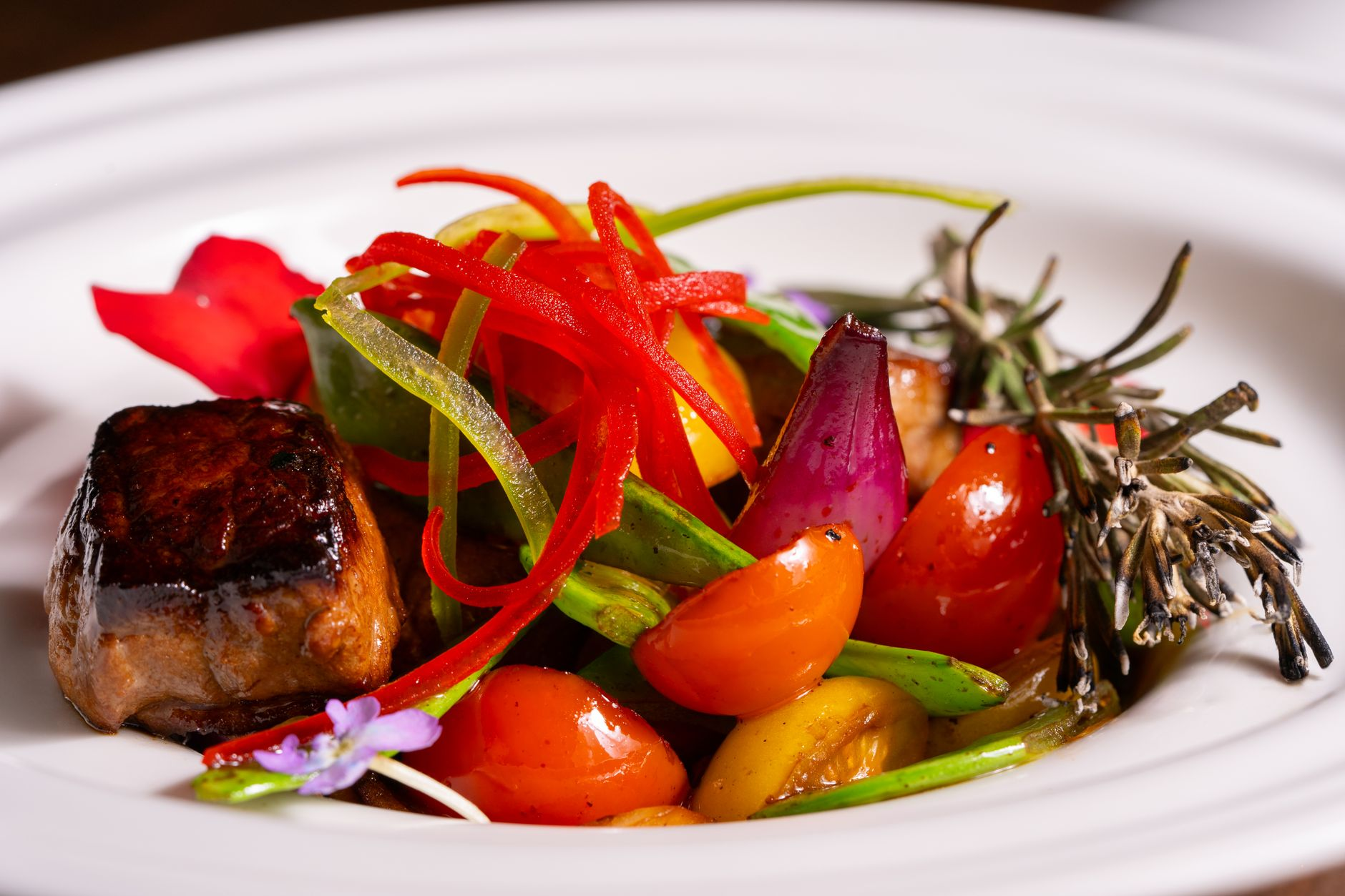 vibrant vegetable dish fine dining