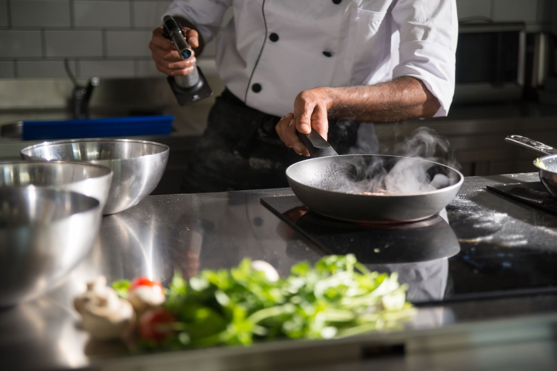chef cooking insects